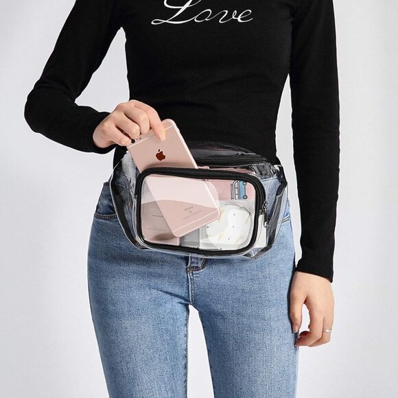Clear Fanny Pack Stadium Approved - Clear Bag for Stadium Events Transparent Bel - Picture 7 of 9